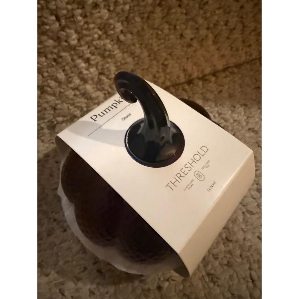 Threshold brown Glass Fall Pumpkin candy jar decor Halloween Thanksgiving